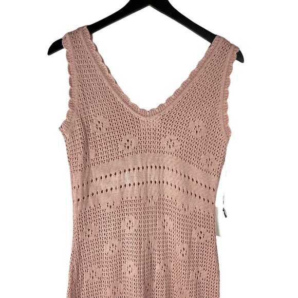 NWT Callahan Knitwear Sleeveless Maxi Sweater Dress in Blush Pink Scoop Size M - Picture 8 of 10